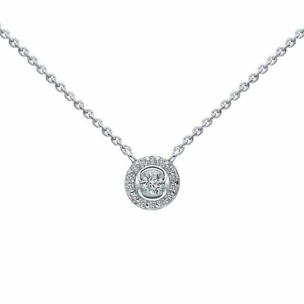 Colier din aur alb cu pietre Diamant