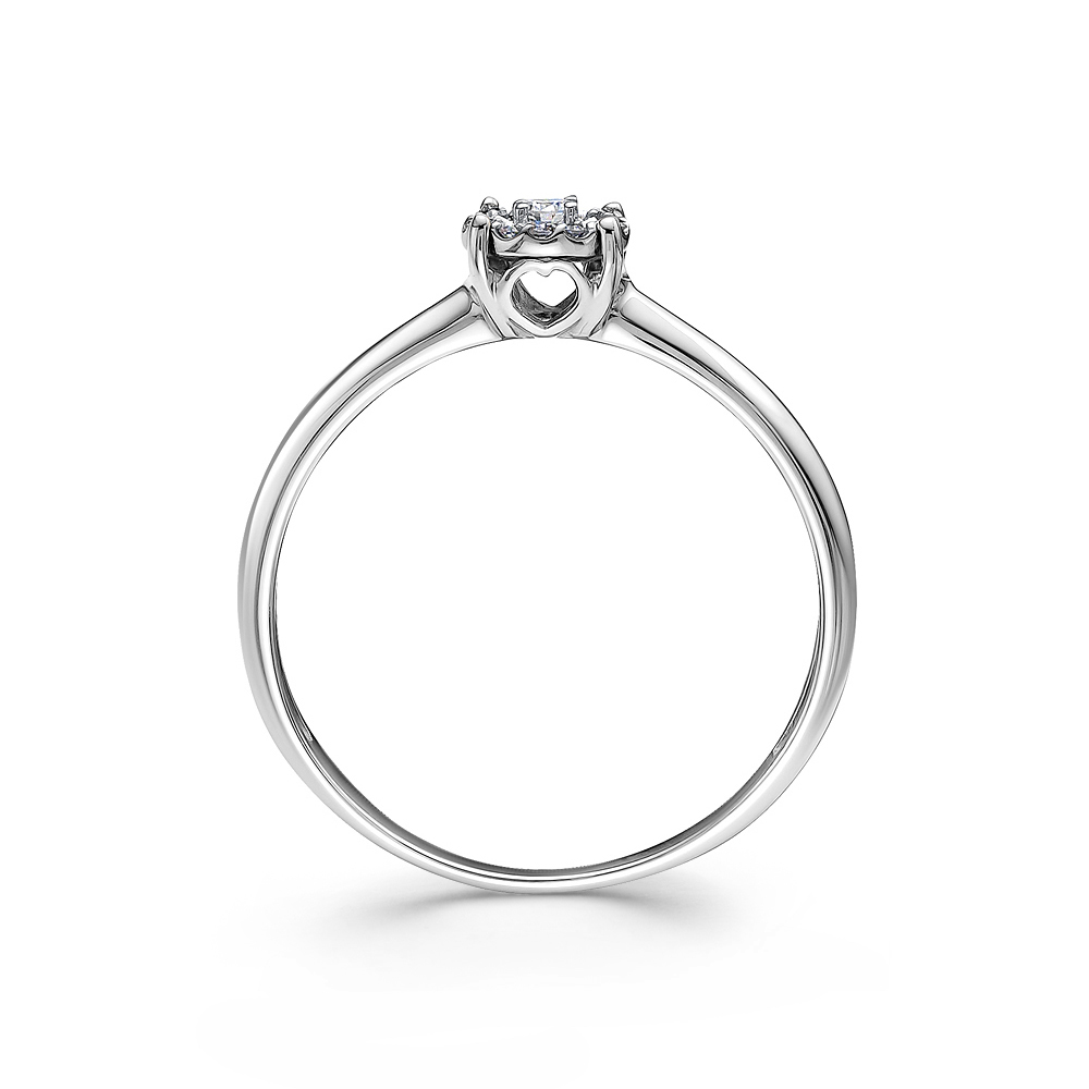 Кольцо из белого золота с камнями Бриллиант