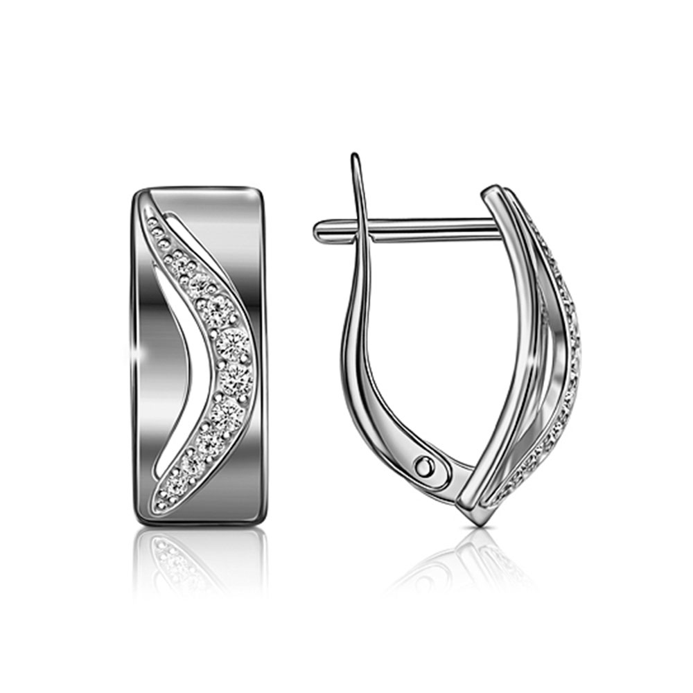 Cercei din argint  cu pietre Cubic Zirconia Incolor