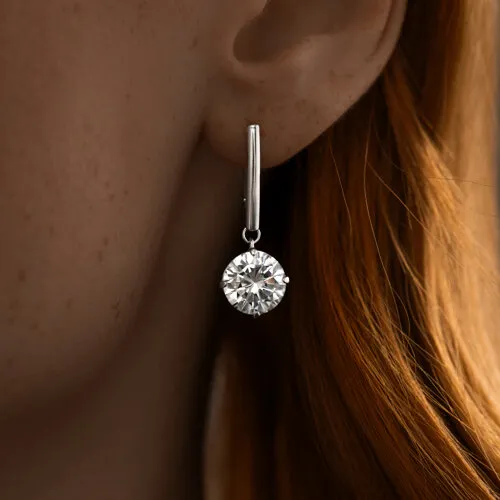 Cercei Suspendați din argint cu Cubic Zirconia Incolor