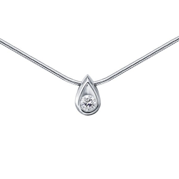 Pandantiv din aur alb cu pietre Diamant