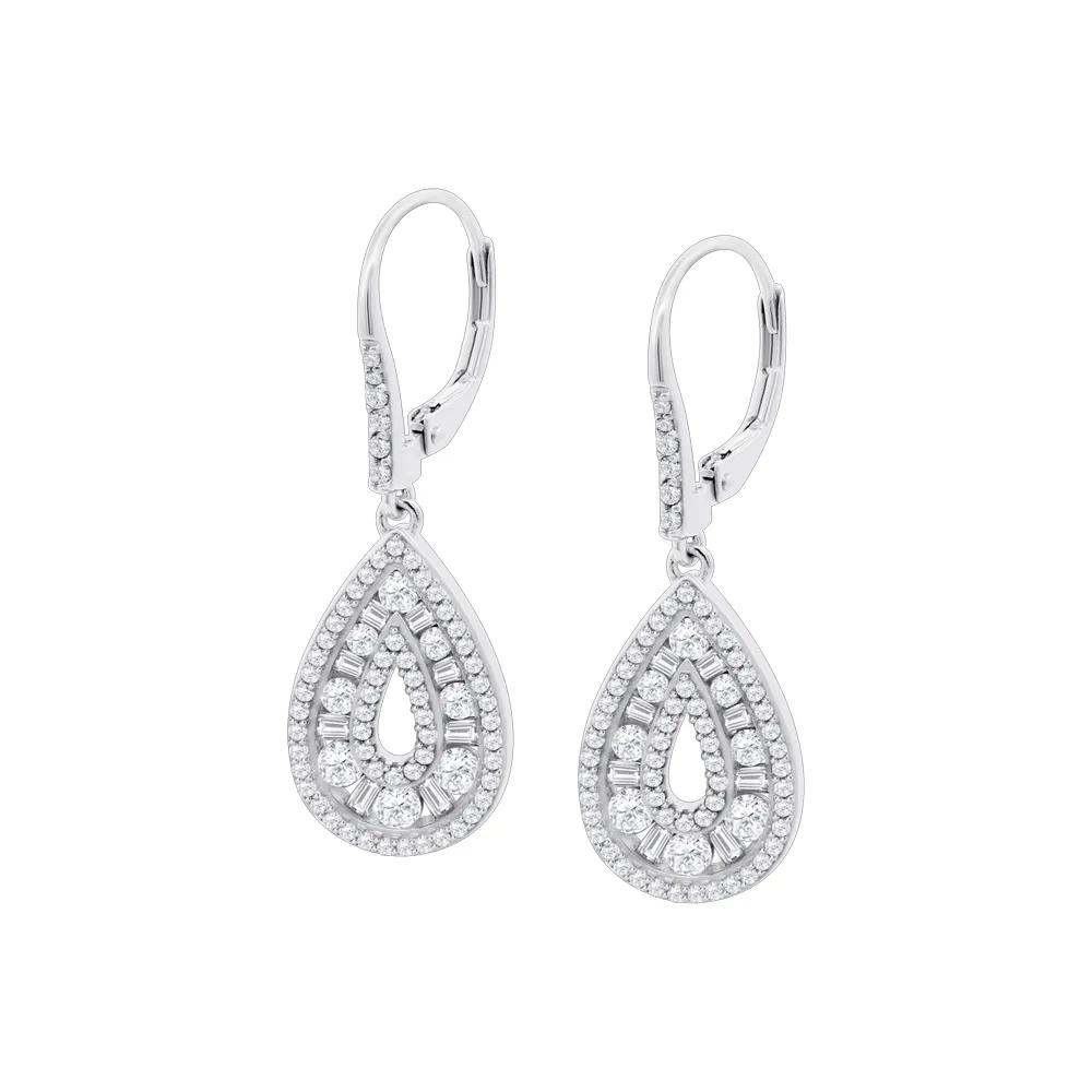 Cercei Suspendați din argint cu Cubic Zirconia Incolor