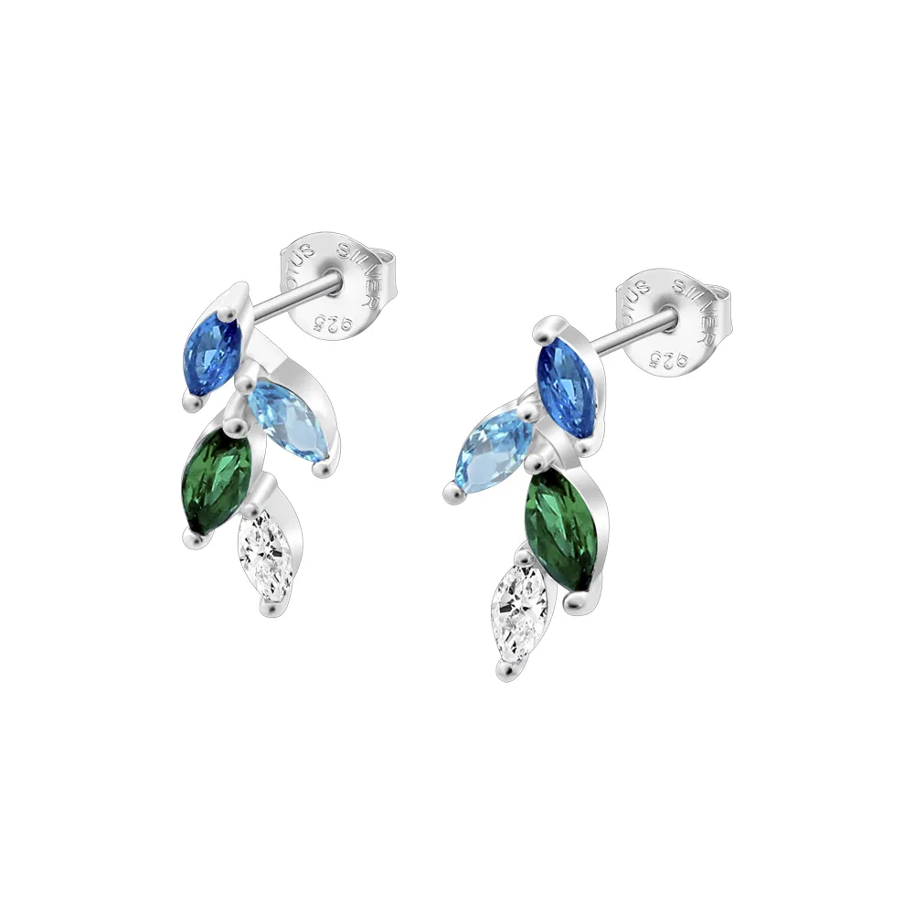 Cercei Pusete din argint cu Cubic Zirconia Multicoloră