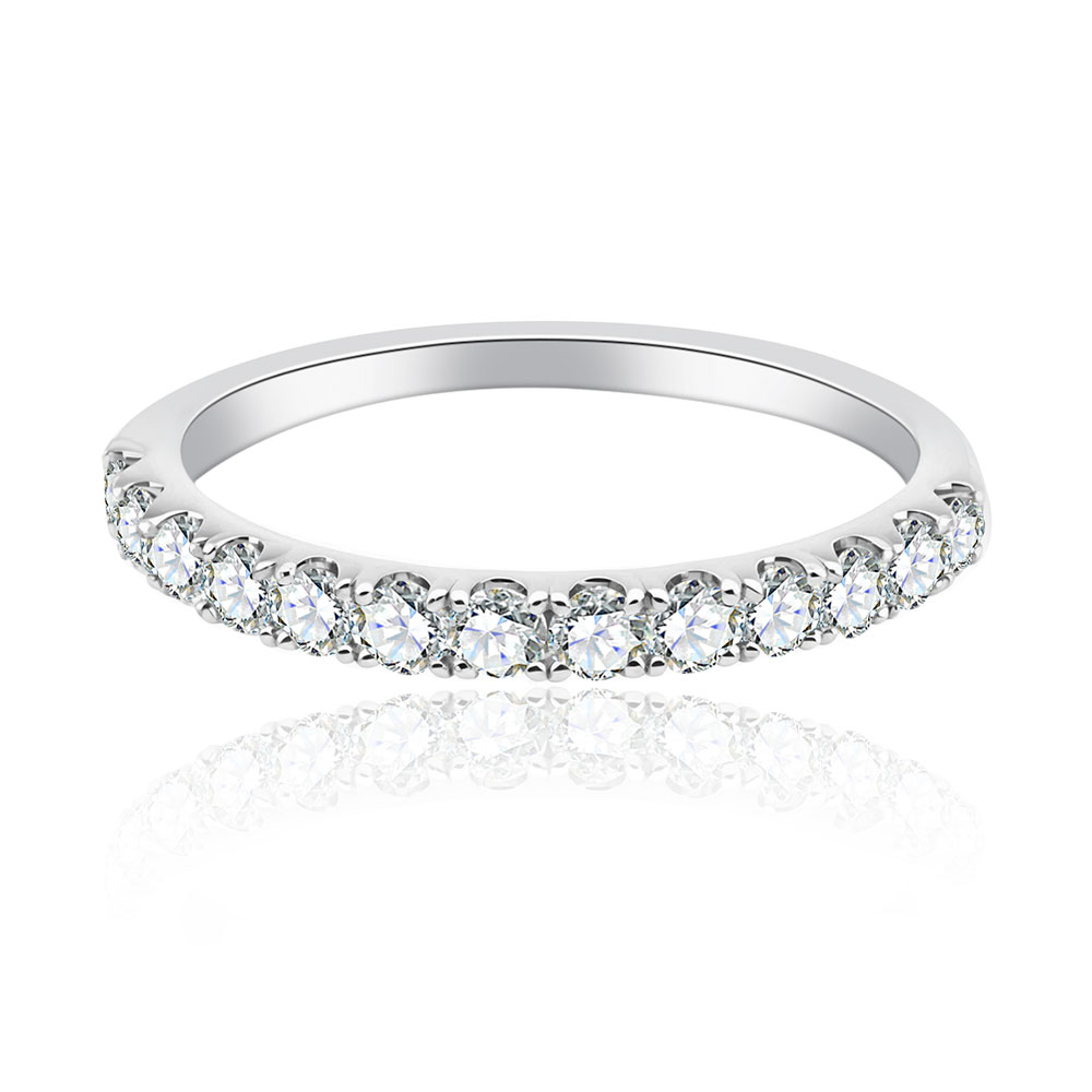 Verighetă din aur alb cu pietre Diamant