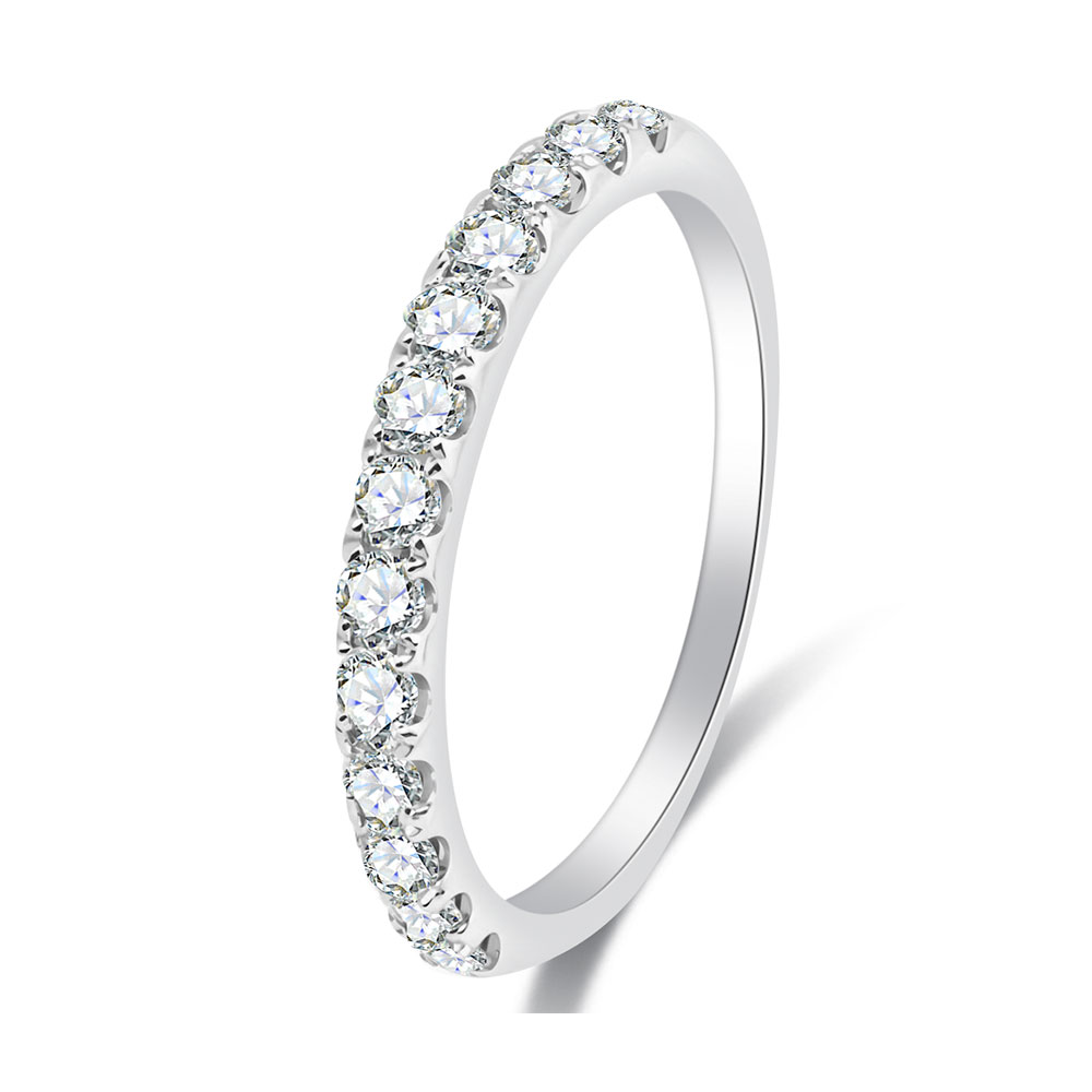 Verighetă din aur alb cu pietre Diamant