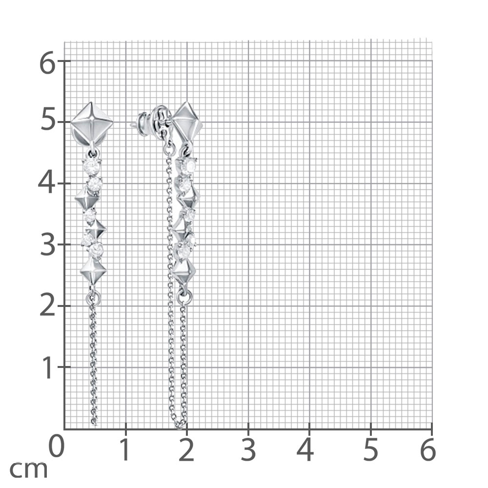 Cercei Pusete din argint  cu pietre Cubic Zirconia Incolor
