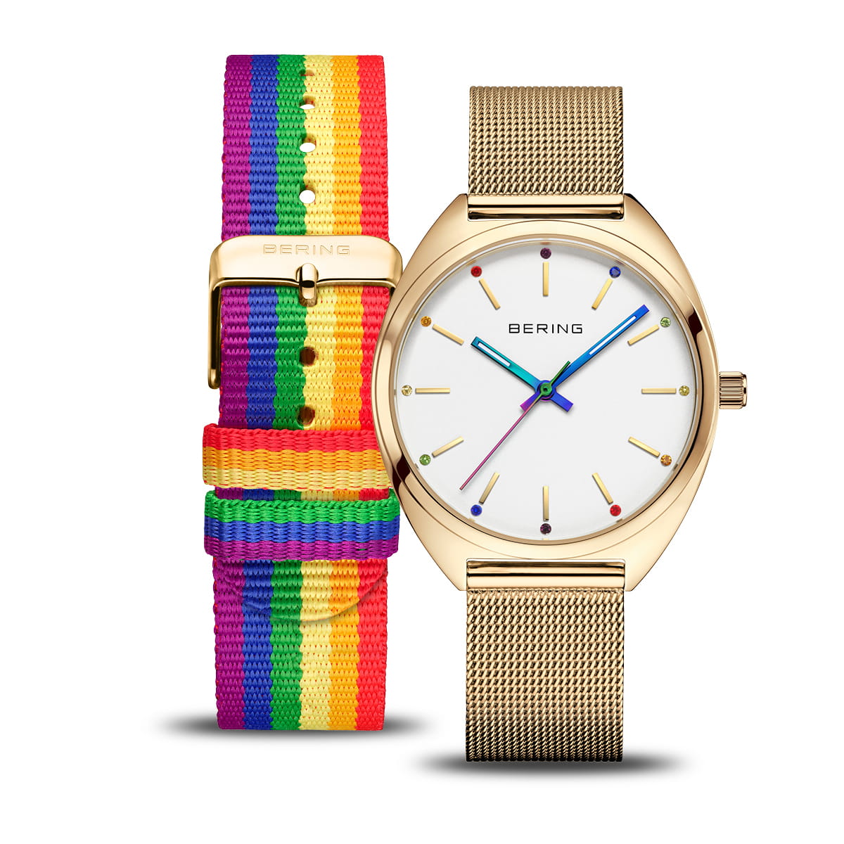 Часы BERING с камнями Swarovski разноцветные\n