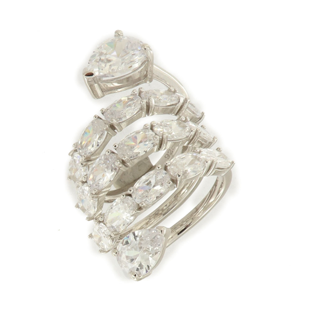 Inel din argint  cu pietre Cubic Zirconia Incolor
