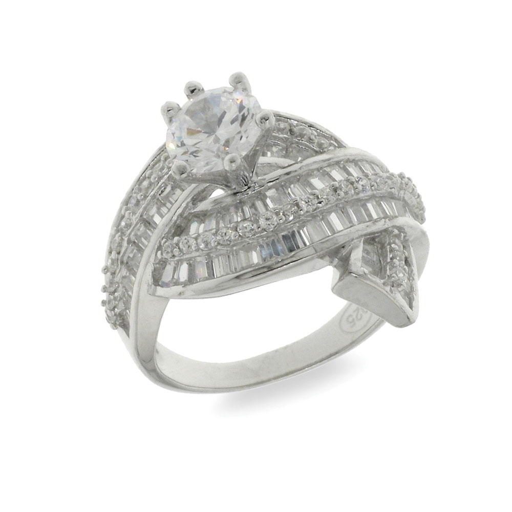 Inel din argint  cu pietre Cubic Zirconia Incolor