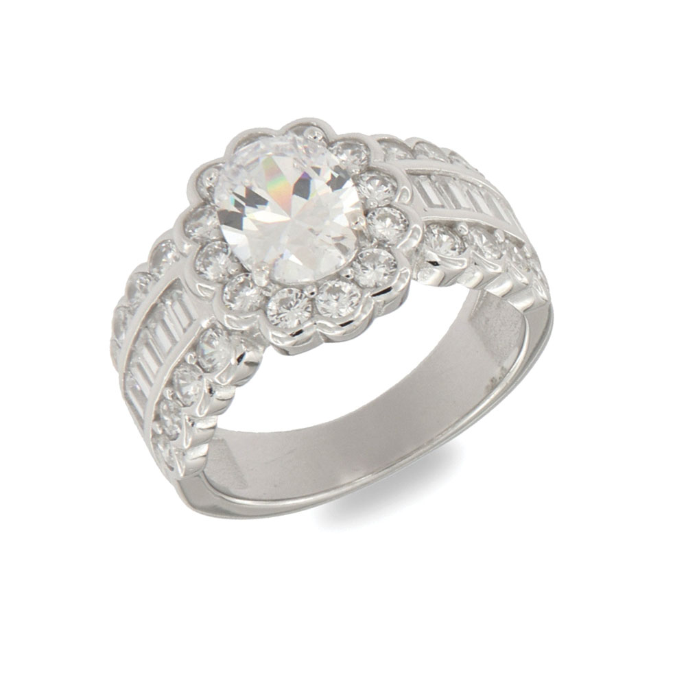 Inel din argint  cu pietre Cubic Zirconia Incolor