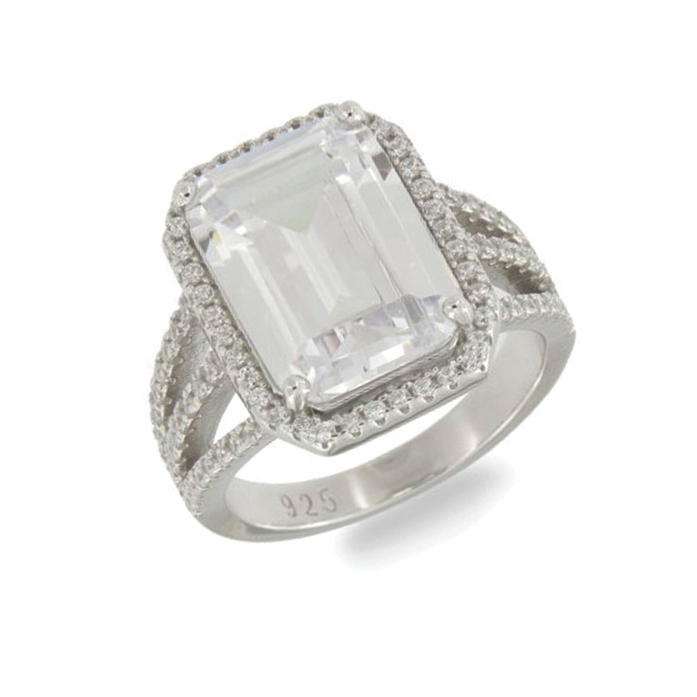 Inel din argint  cu pietre Cubic Zirconia Incolor