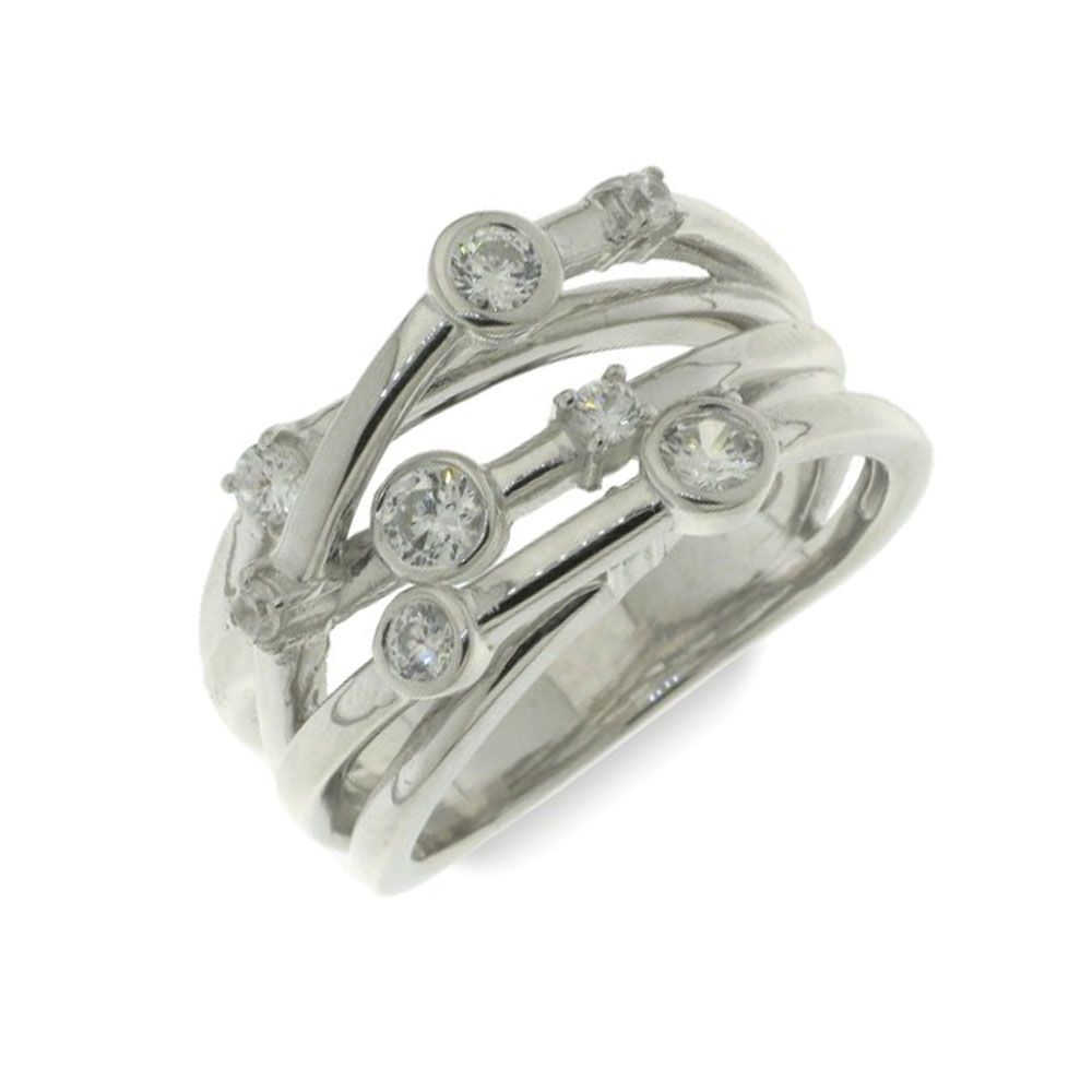 Inel din argint  cu pietre Cubic Zirconia Incolor