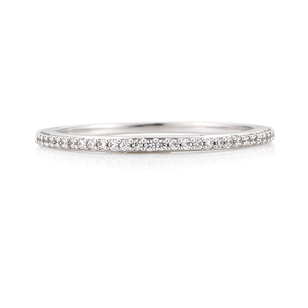 Verighetă din aur alb cu pietre Diamant