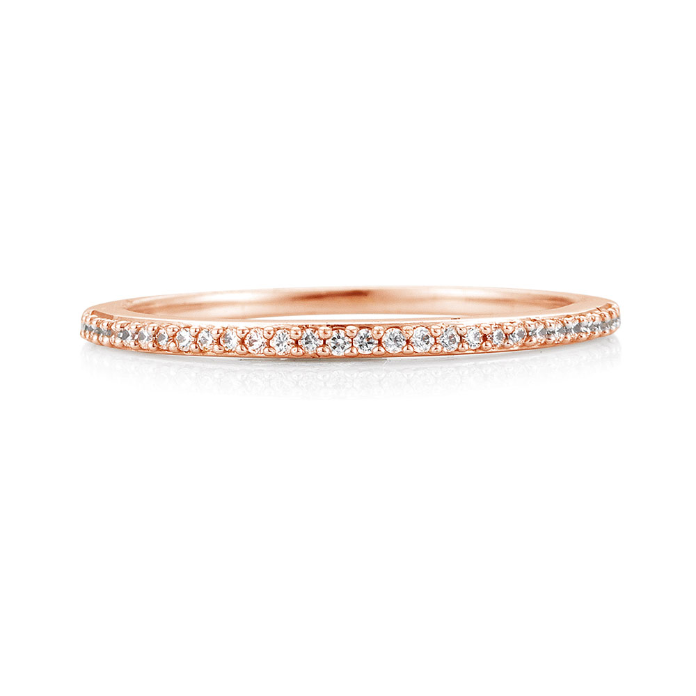 Verighetă din aur roșu cu pietre Diamant