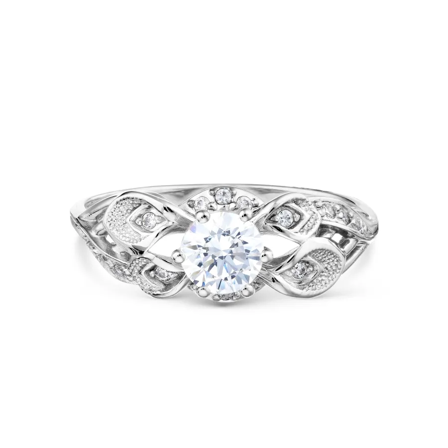Inel din aur alb cu Cubic Zirconia Incolor