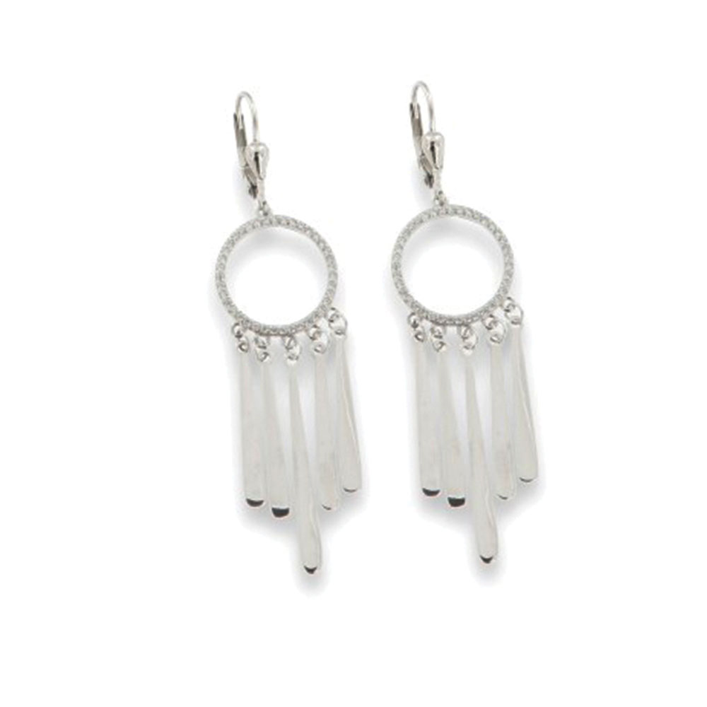 Cercei Suspendați din argint  cu pietre Cubic Zirconia Incolor