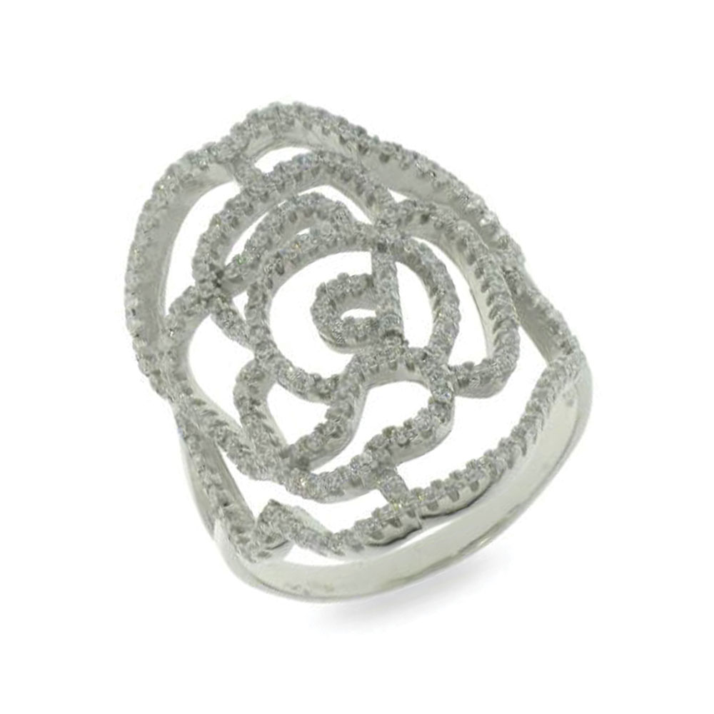 Inel din argint  cu pietre Cubic Zirconia Incolor