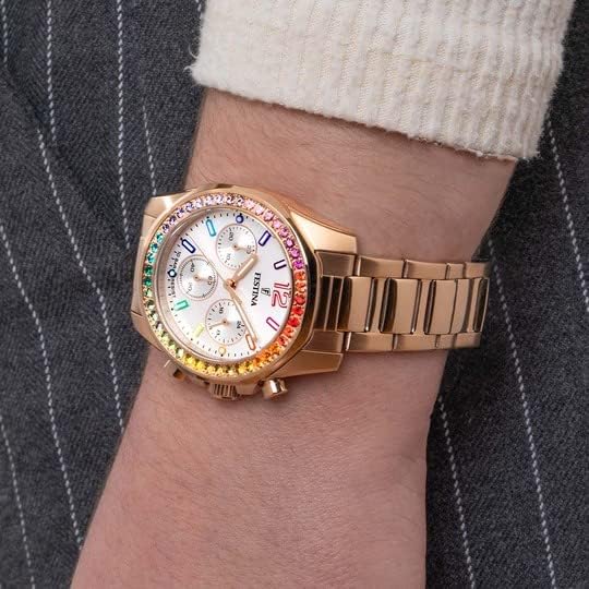 Часы FESTINA с камнями Swarovski разноцветные\n