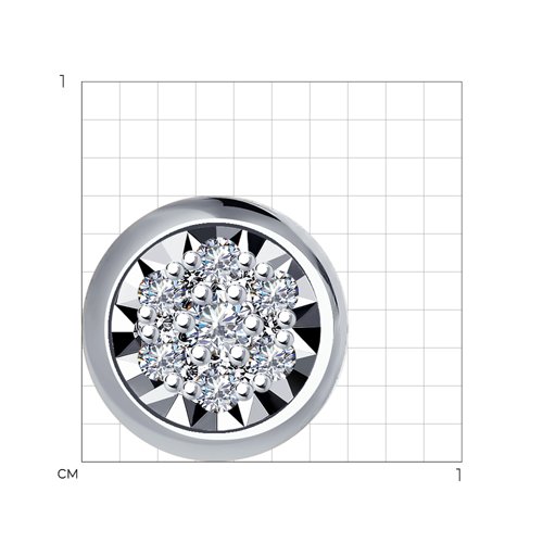 Pandantiv din aur alb cu pietre Diamant