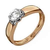 Inel din aur roșu cu pietre Swarovski