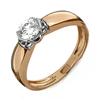 Кольцо из красного золота с камнями Swarovski