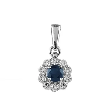 Pandantiv din aur alb cu Diamant, Safir