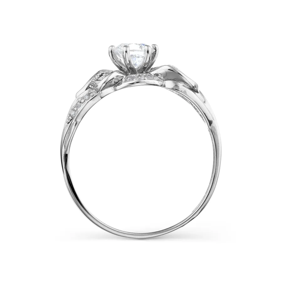 Inel din aur alb cu Cubic Zirconia Incolor