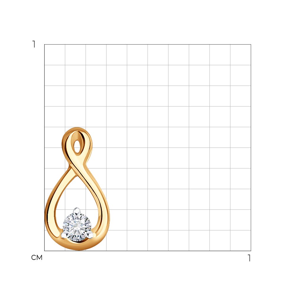 Pandantiv din aur roșu cu pietre Diamant, Diamant negru