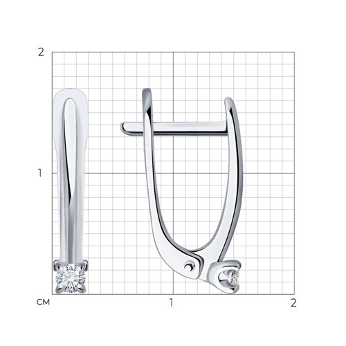 Cercei din aur alb cu pietre Diamant
