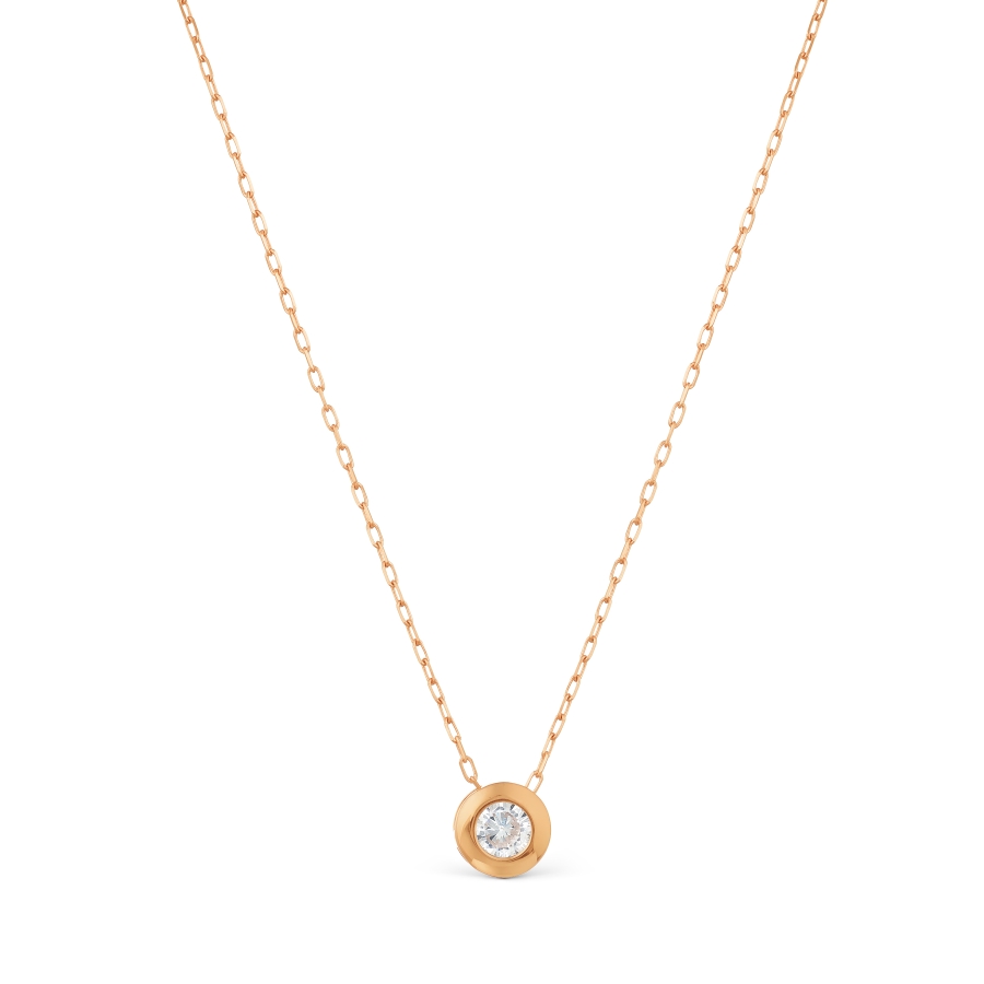 Colier din aur roșu cu pietre Cubic Zirconia Incolor