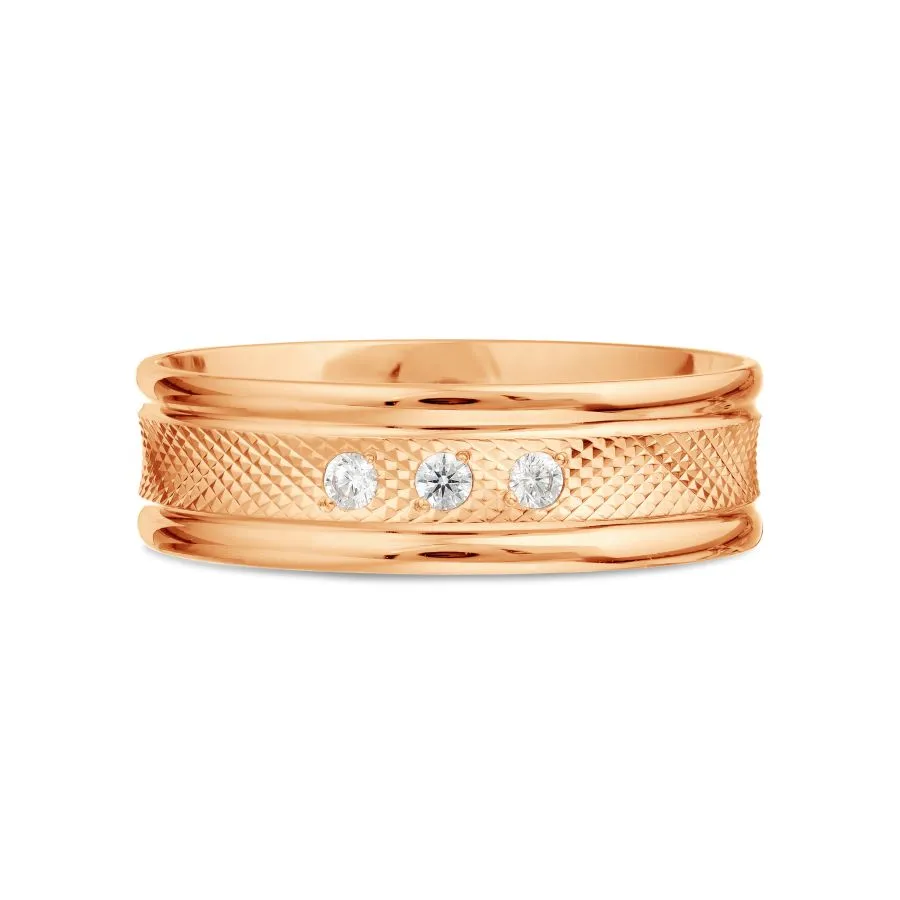 Verighetă din aur roșu cu Cubic Zirconia Incolor