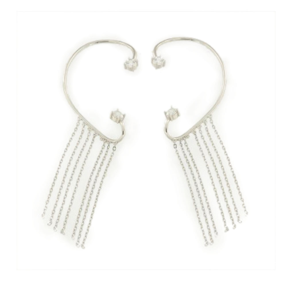 Cercei din argint  cu pietre Cubic Zirconia Incolor