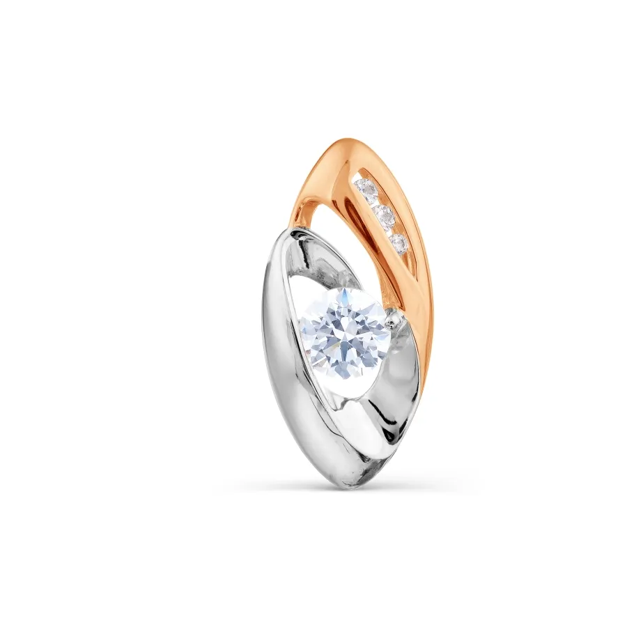 Pandantiv din aur roșu cu Cubic Zirconia Incolor