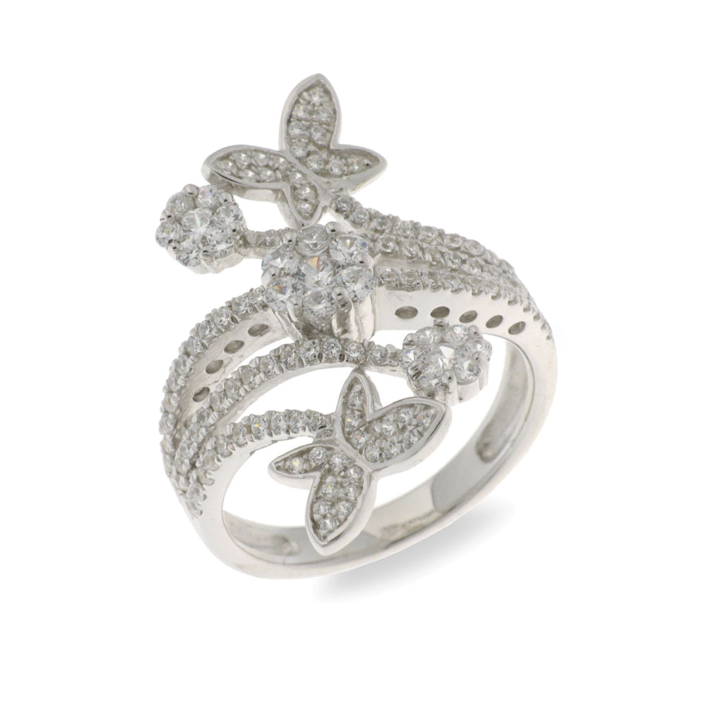 Inel din argint  cu pietre Cubic Zirconia Incolor