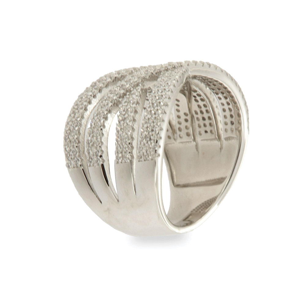 Inel din argint  cu pietre Cubic Zirconia Incolor