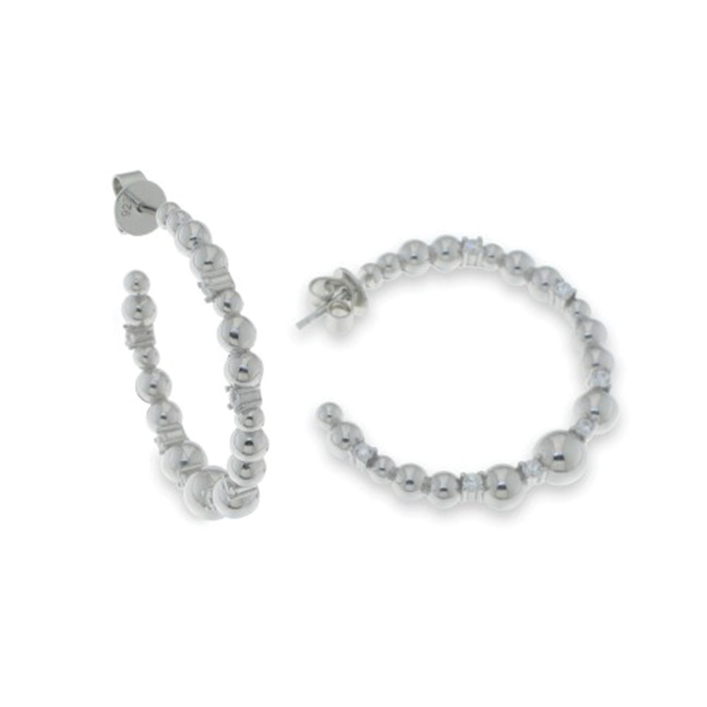 Cercei Pusete din argint  cu pietre Cubic Zirconia Incolor