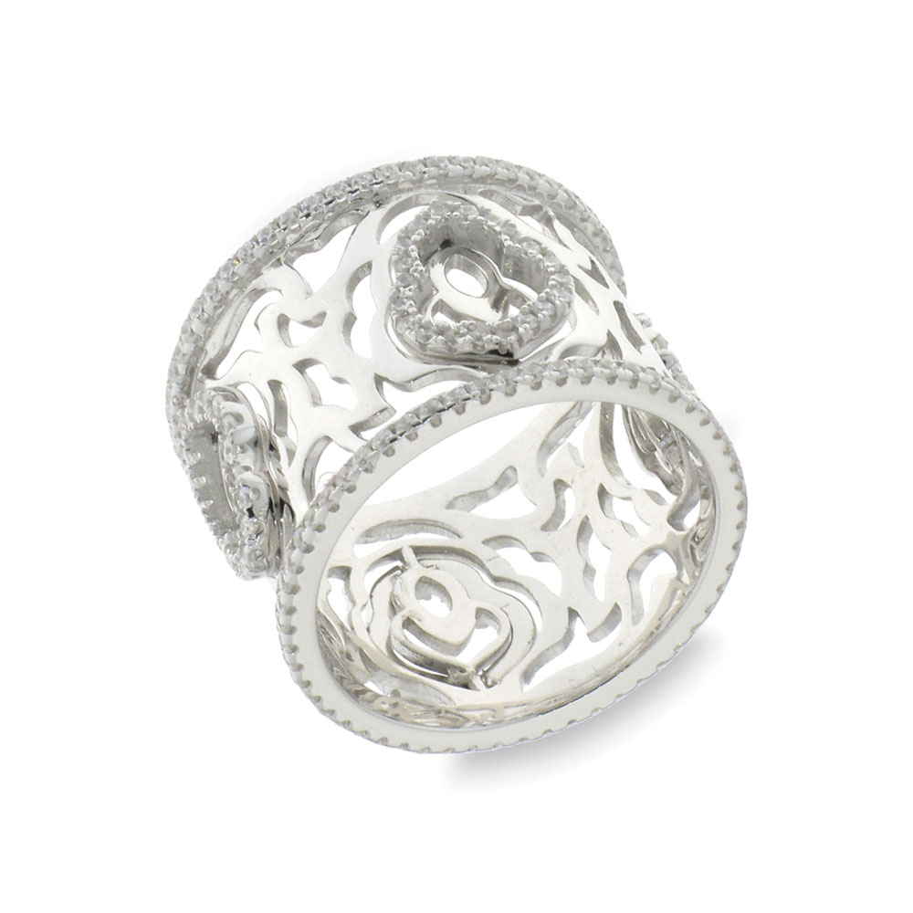 Inel din argint  cu pietre Cubic Zirconia Incolor