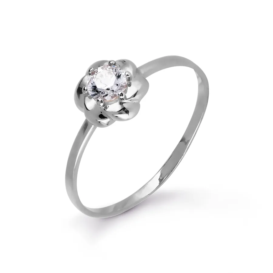 Inel din aur alb cu Cubic Zirconia Incolor