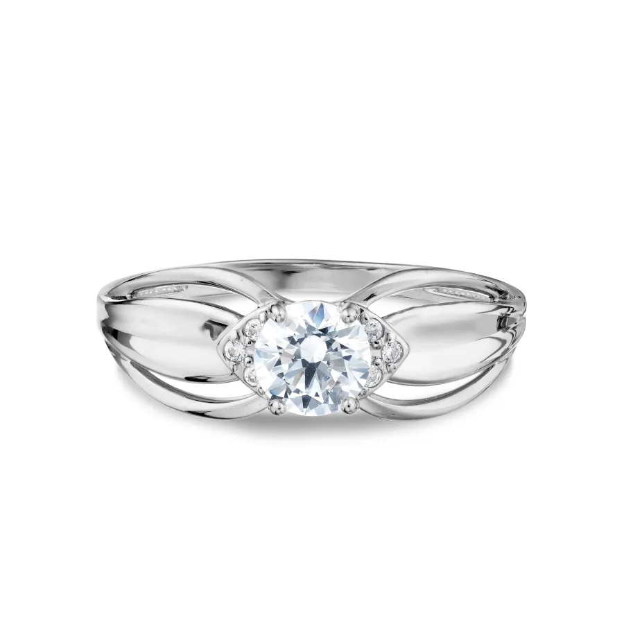 Inel din aur alb cu Cubic Zirconia Incolor