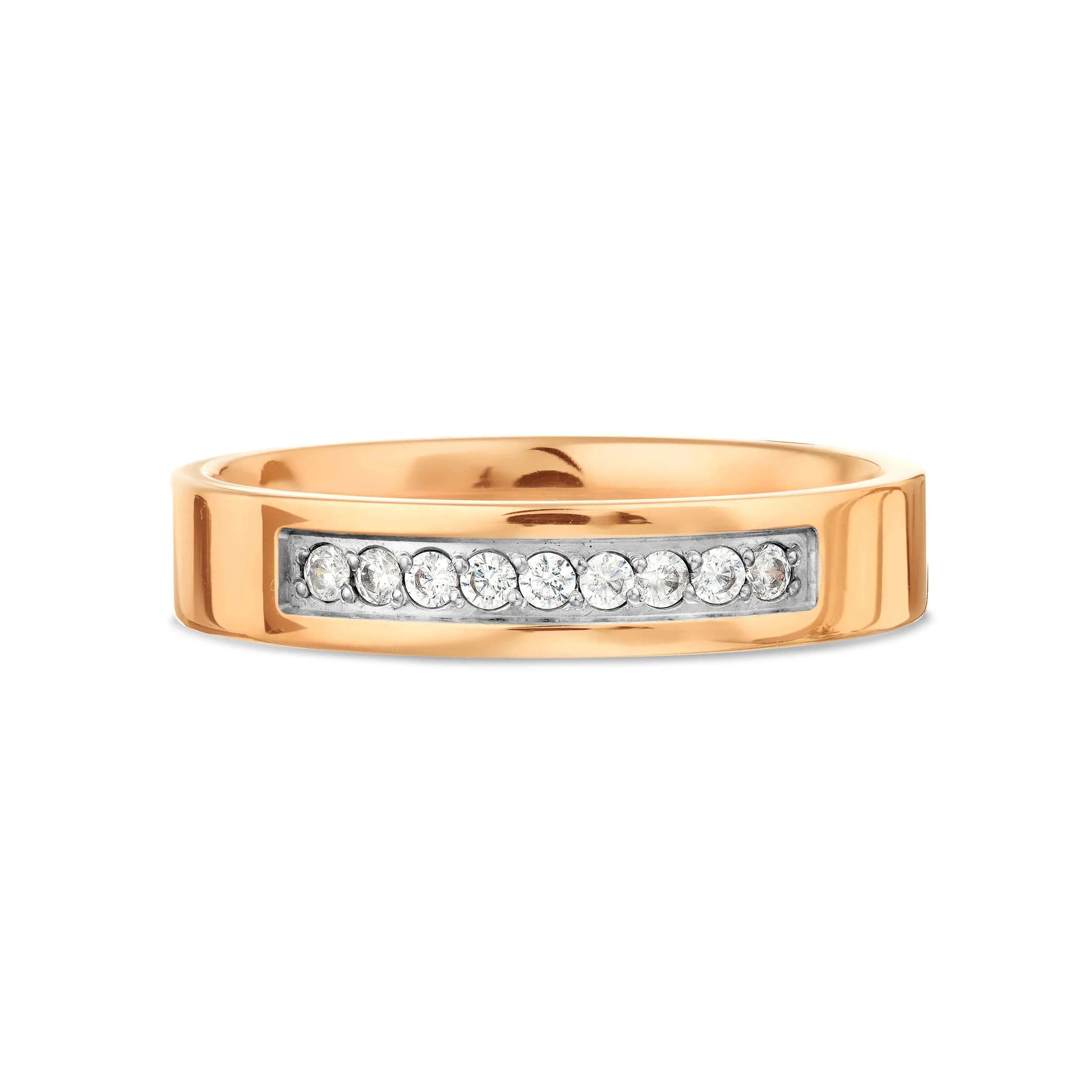 Verighetă din aur roșu cu Cubic Zirconia Incolor