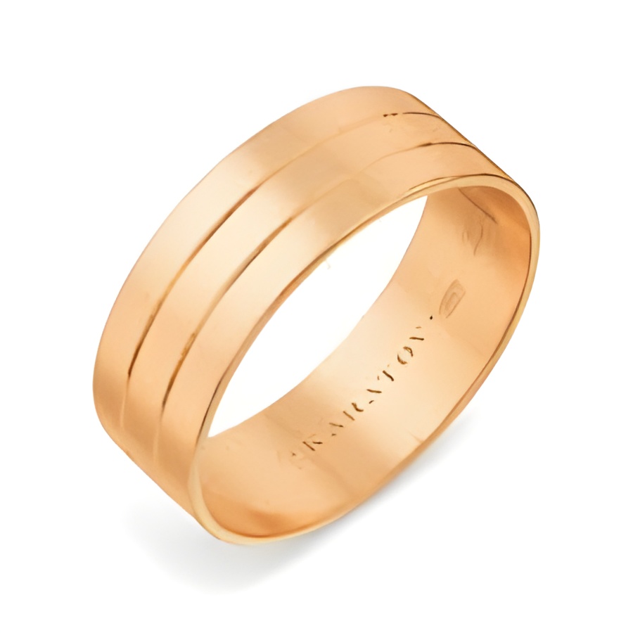 Обручальное кольцо из красного золота без камней