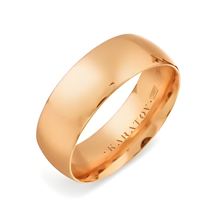 Обручальное кольцо из красного золота без камней