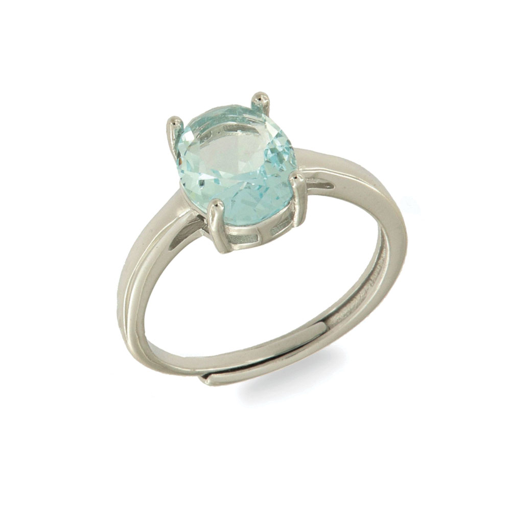 Inel din argint  cu pietre Cubic Zirconia Albastru