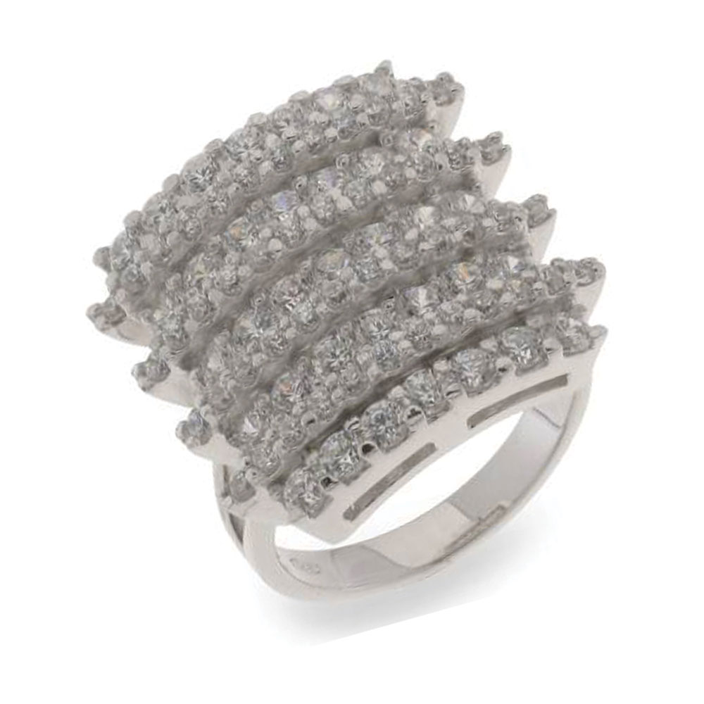 Inel din argint  cu pietre Cubic Zirconia Incolor