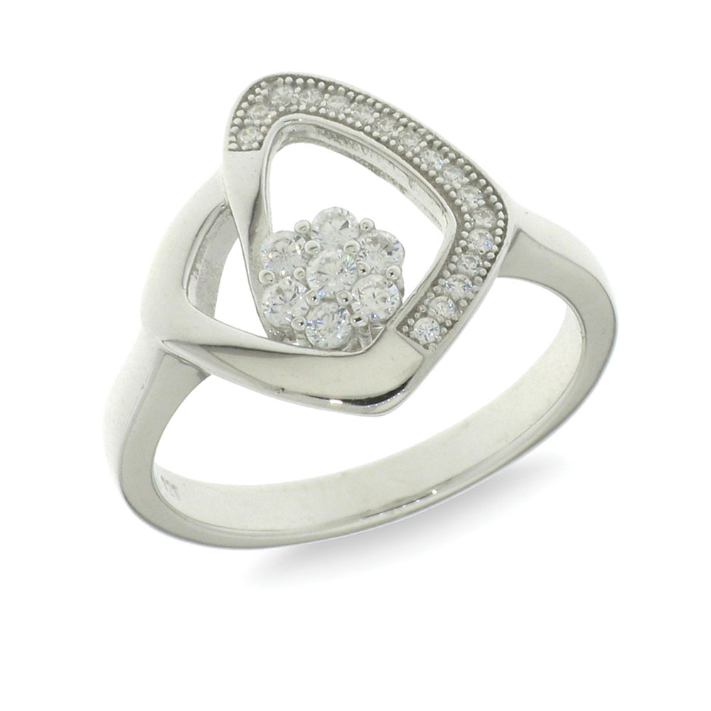 Inel din argint  cu pietre Cubic Zirconia Incolor