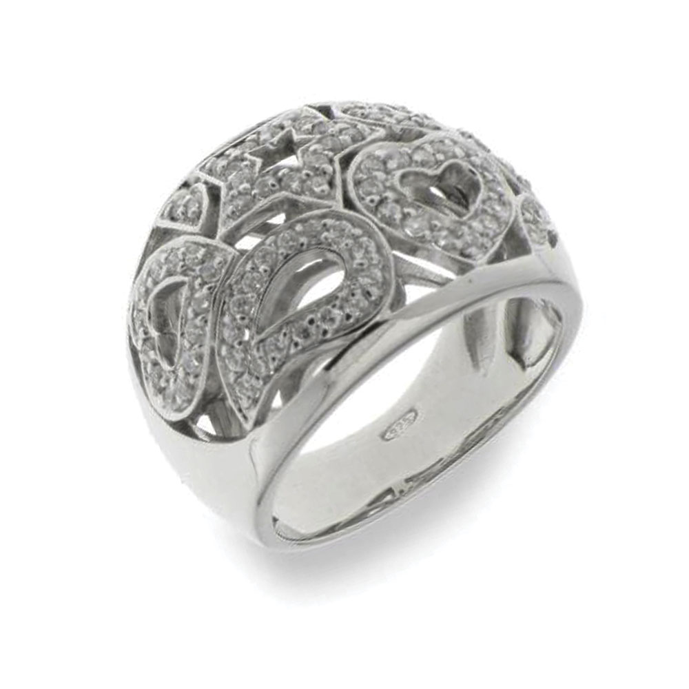 Inel din argint  cu pietre Cubic Zirconia Incolor