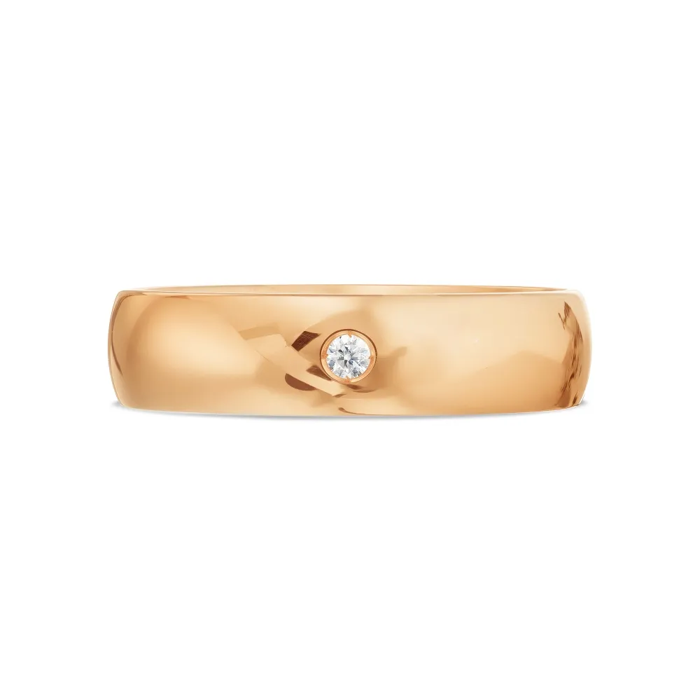 Verighetă din aur roșu cu Cubic Zirconia Incolor