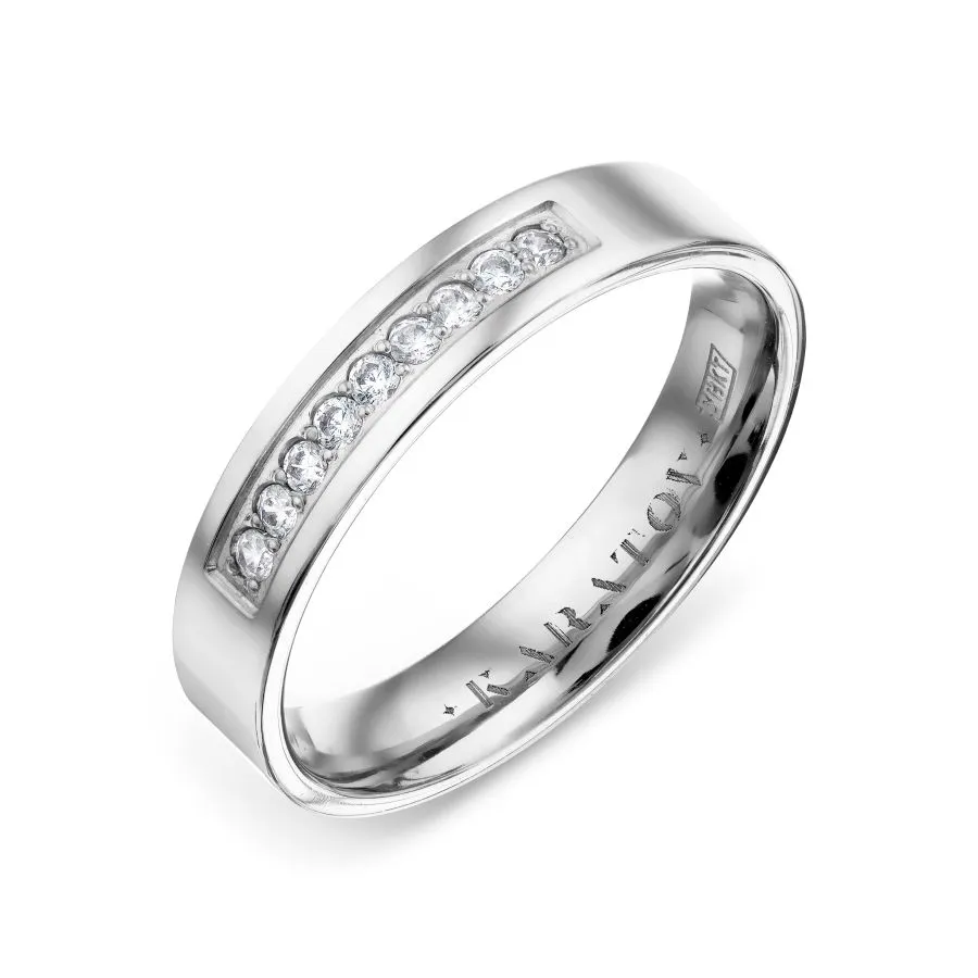 Verighetă din aur alb cu Cubic Zirconia Incolor