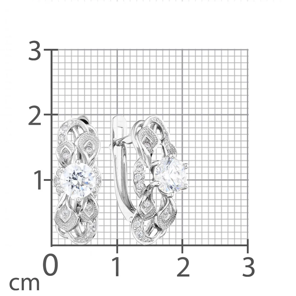 Cercei din aur alb cu Cubic Zirconia Incolor