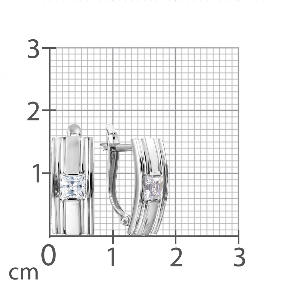 Cercei din aur alb cu pietre Cubic Zirconia Incolor